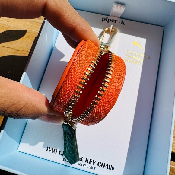 NWT Piper K Orange Fruit Bag Charm & Keychain - Picture 7 of 8